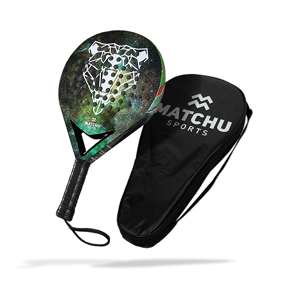 Matchu Sports Padel racket - Bear - Groen - 100% carbon frame, fiberglass toplaag