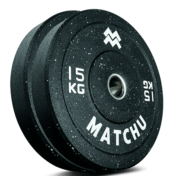 Matchu Sports Hi-temp bumper plate 15 kg - 2 stuks - Zwart - Rubber