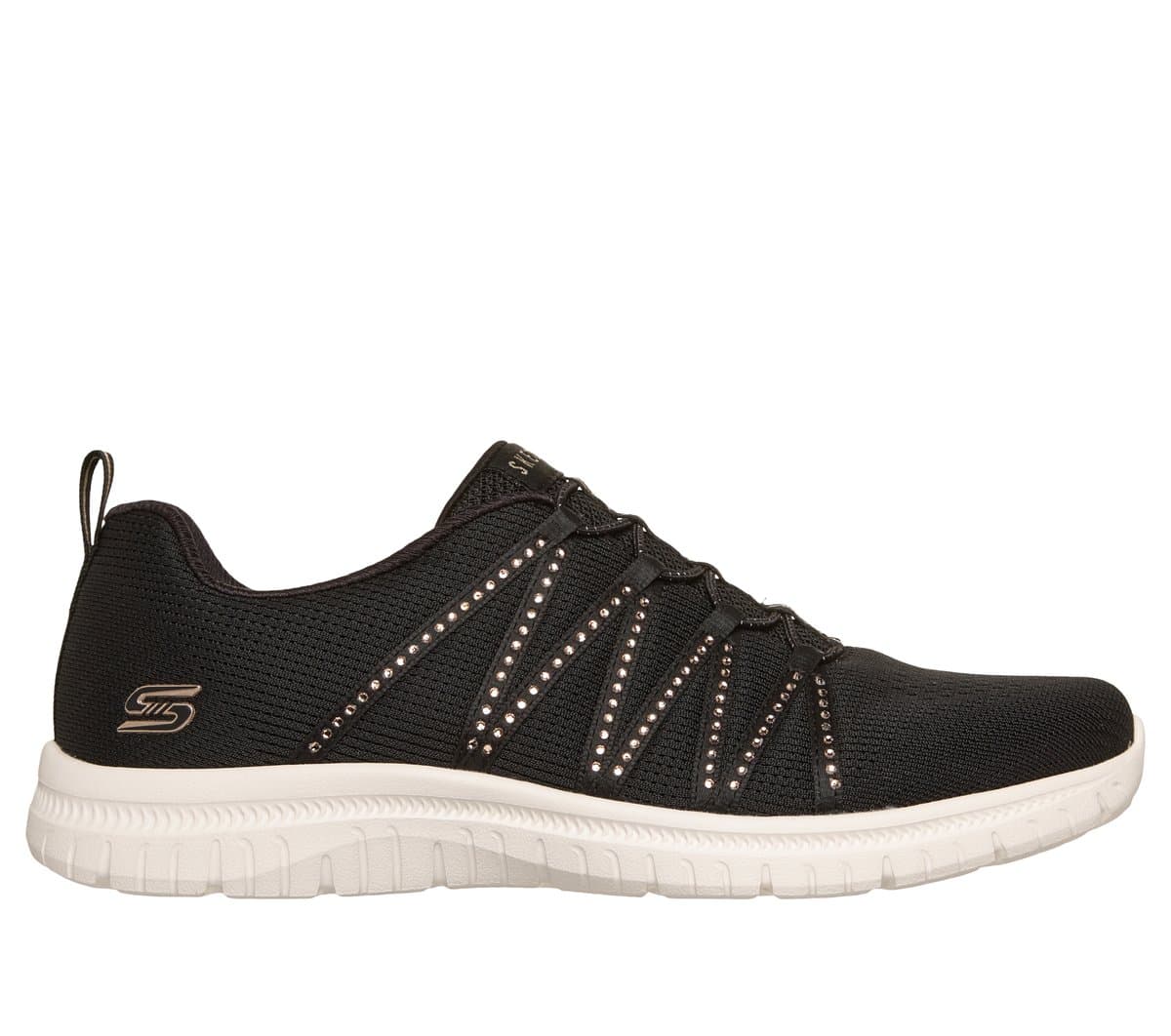 Skechers Virtue - She Sparkles Shoes CM Zwart/Roos Goud, Maat 35, Vegan