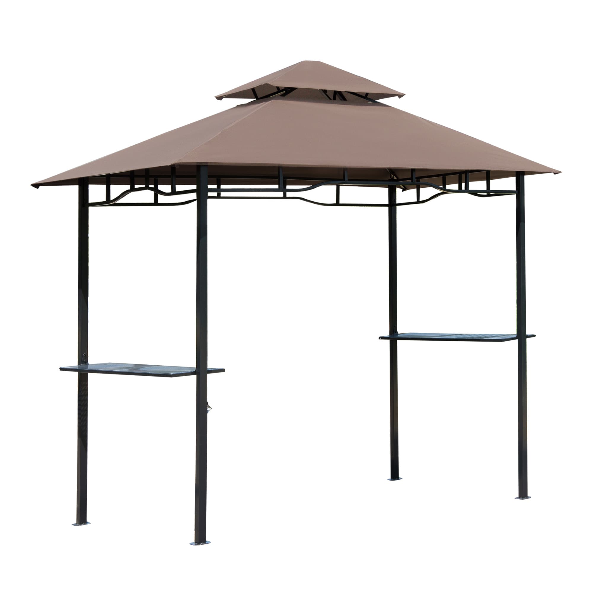 Outsunny barbecuepaviljoen, waterdicht, UV-bestendig, perfect voor buiten, eenvoudig op te zetten, 3 x 3 m, staal, grijs | Aosom.nl