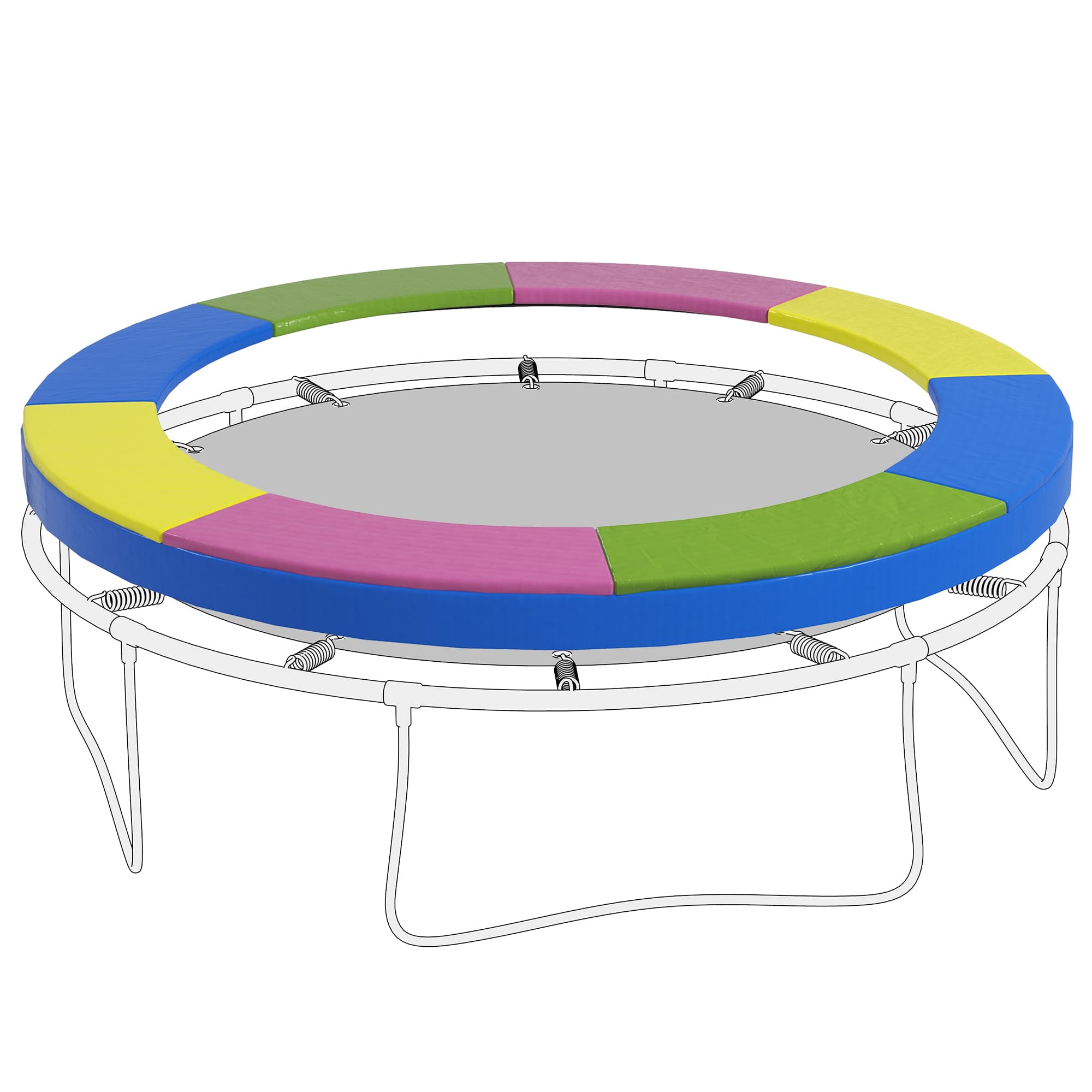 SPORTNOW waterdichte randafdekking, scheurbestendig, voor trampolines, eenvoudig te installeren, Ø305 cm, kleurrijk | Aosom.nl