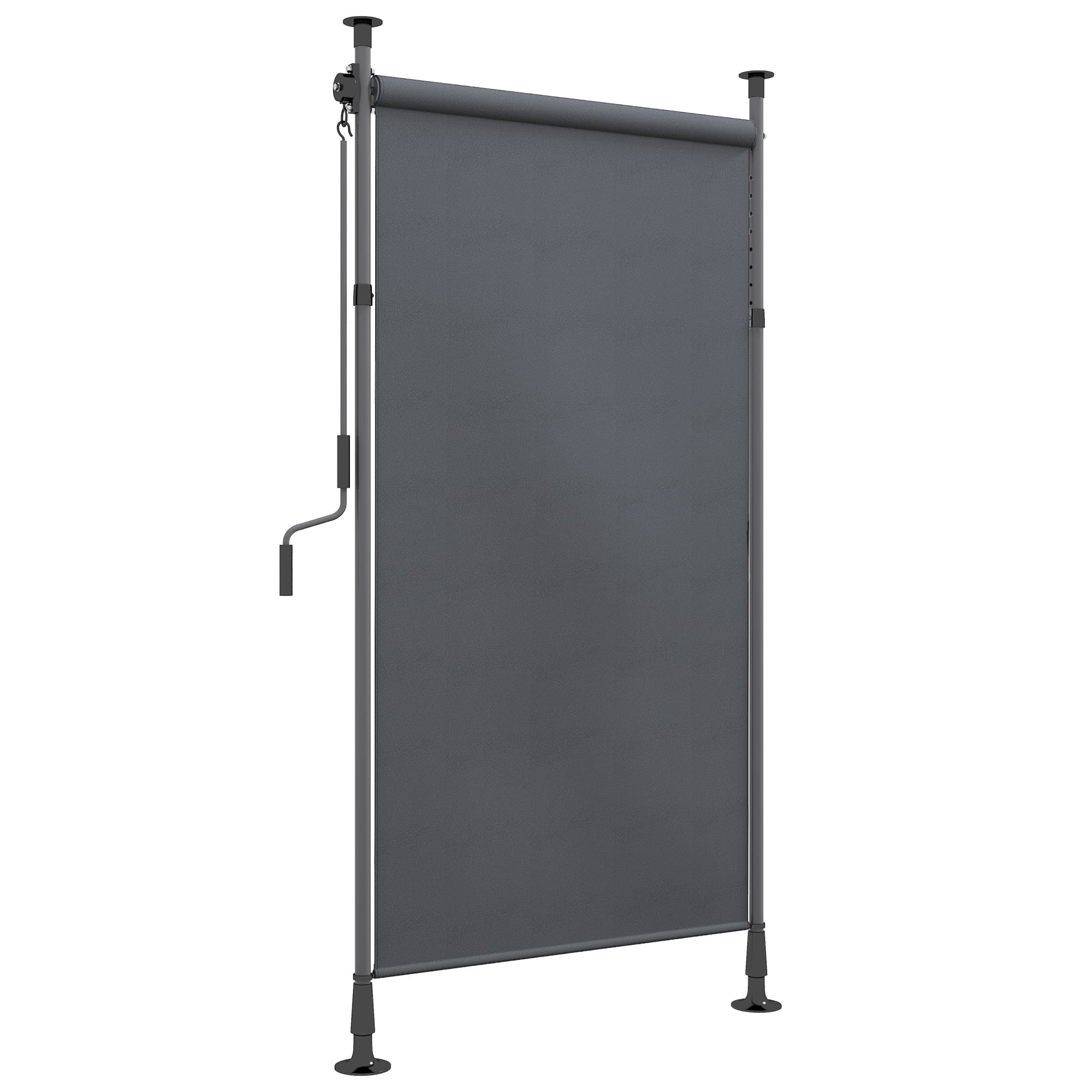 Outsunny Klemmarkise, Zonder Boren Verstelbaar Vloer tot Plafond Zonnescherm 150x220-310 cm Donkergrijs Aluminium UV30+ Weerbestendig | Aosom.nl