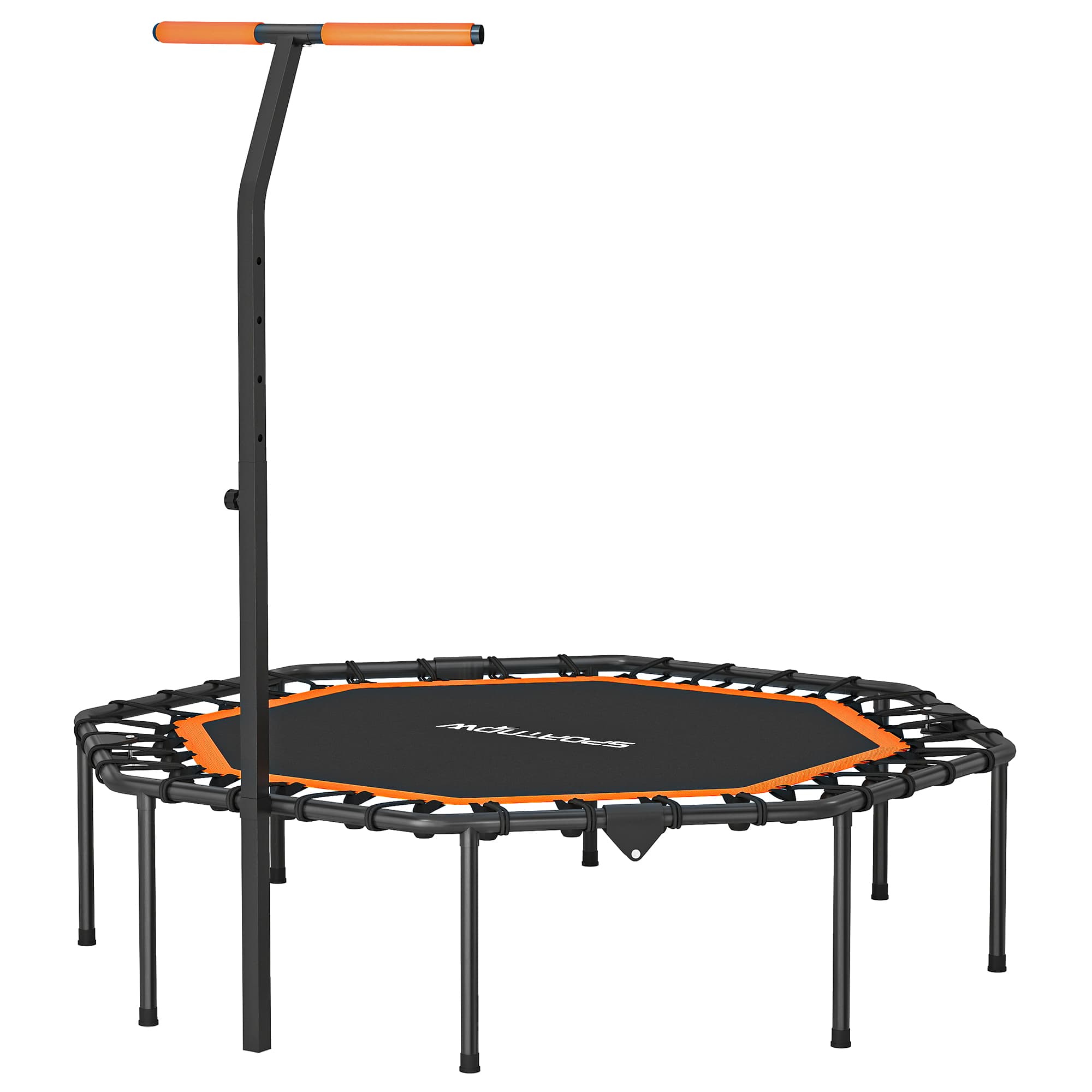 SPORTNOW Fitness Trampoline Verstelbare Handgreep 98-126 cm Bungees Stil Trainen Oranje 128x120 cm Thuis Gym | Aosom.nl