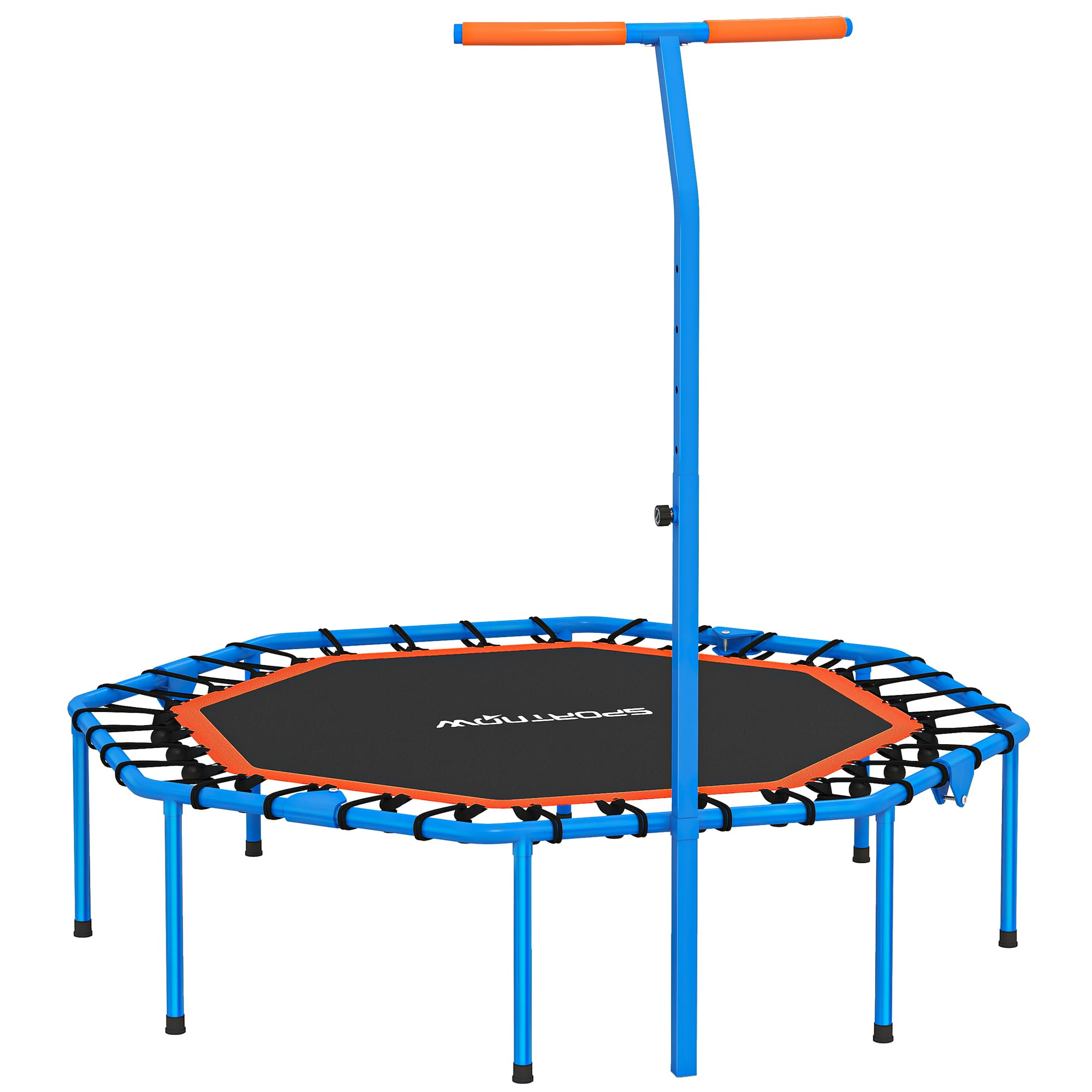 SPORTNOW Fitness Trampoline met Verstelbare Handgreep 98-126 cm Bungeekoorden Opvouwbaar Design Veilig 128x120 cm | Aosom.nl