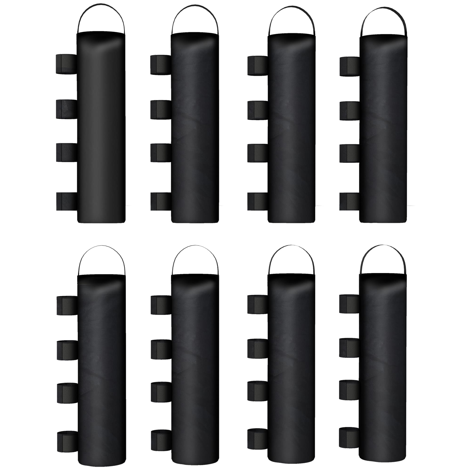 Outsunny Set van 8 zandzakken voor paviljoenpoten, 40 kg duurzame zandzakken van 600D Oxford-stof, zonder zand, zwart