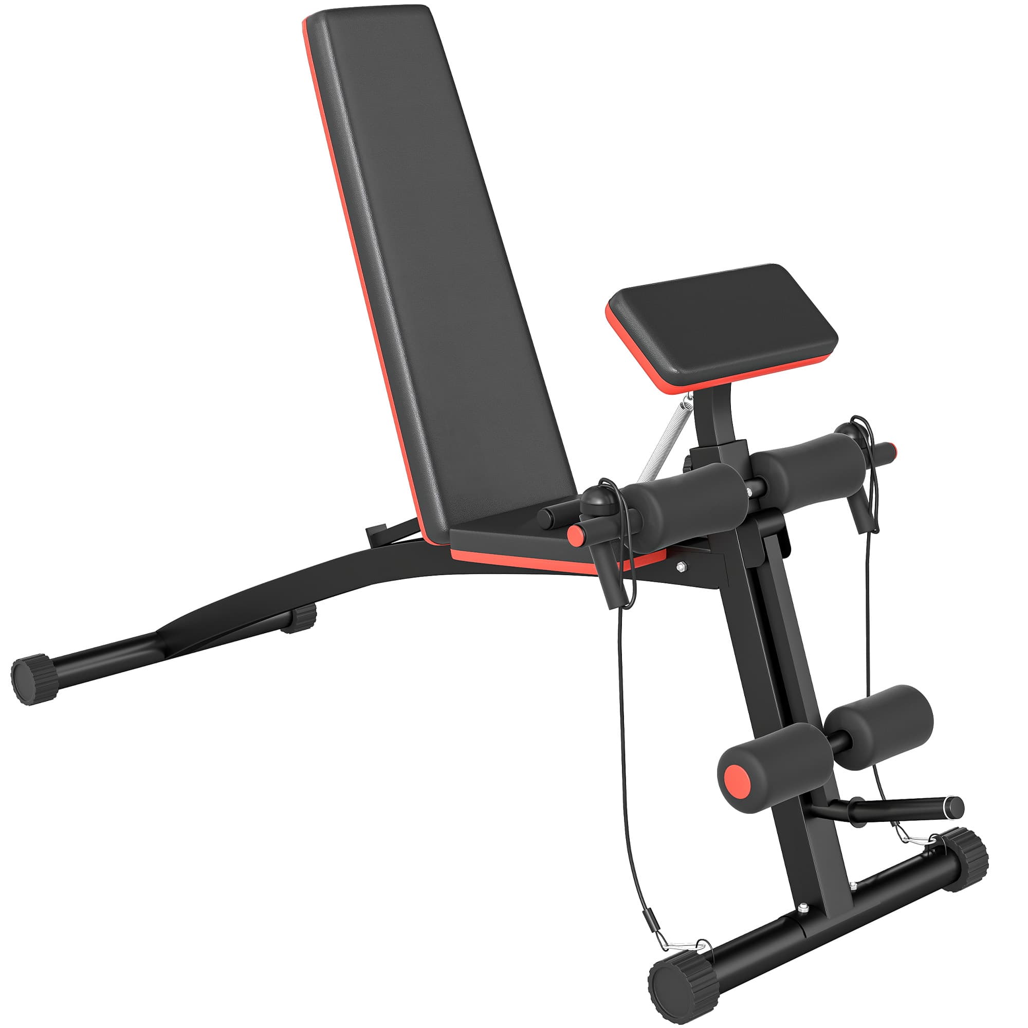 HOMCOM Multifunctionele Halterbank Verstelbare Trainingsbank voor Krachttraining Krachtstation met Comfortabele Bekleding tot 120 kg Zwart | Aosom.nl