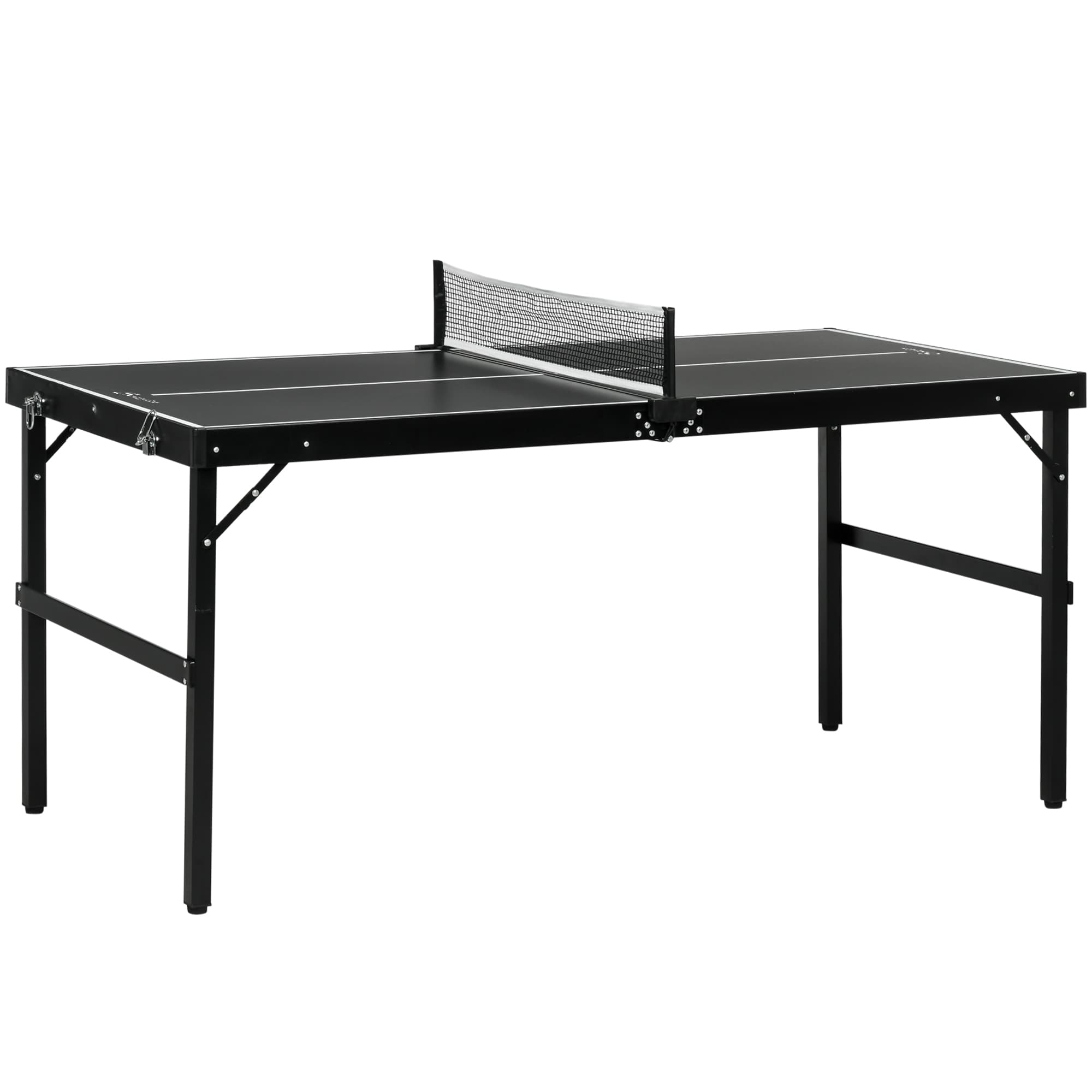SPORTNOW Kinder tafeltennisset opvouwbaar met slot en handvat aluminium frame 152x76x72 cm waterbestendig MDF perfect voor binnen | Aosom.nl