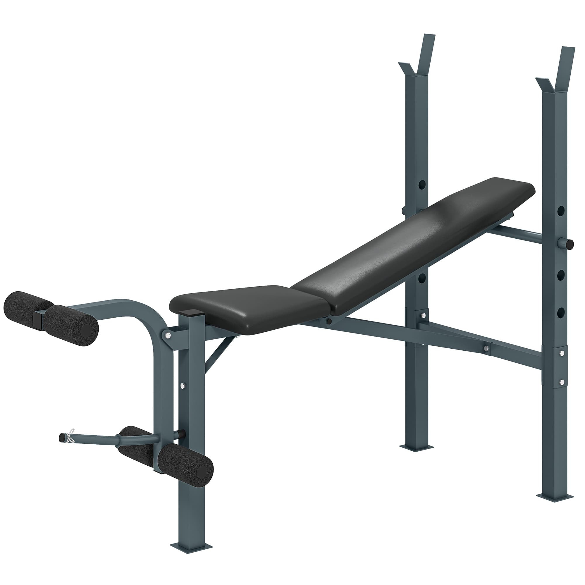 HOMCOM Multitrainingsbank, veelzijdig krachtstation, verstelbare halterbank van stevig staal, voor thuisfitness, 130 x 50 x 110 cm, Zwart | Aosom.nl