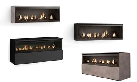 Elektrische led-haard: Zonder kast / Zwart hout