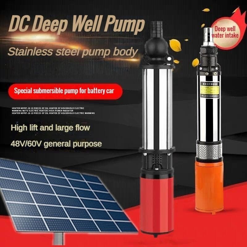 400W Roestvrijstalen Huishoudelijke Waterpomp Elektromobiel Specifieke Dompelpomp Zonne-energie Hoge Opvoerhoogte DC Diepe Put Pomp