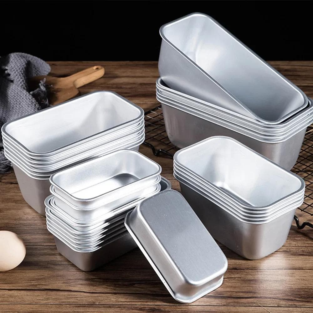 5 Maten Aluminium Broodvorm Rechthoek Bakvorm Cakevorm Broodblik Bakplaat Anti-aanbak Kaasdoos Brownie Gebak Decoratiegereedschap Gadgets