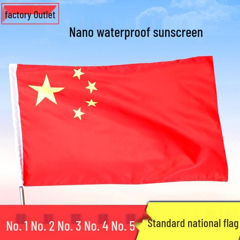 Grote Hoge Kwaliteit Waterdichte Chinese Vijfsterren Rode Vlag, Nano Wasbaar & Kleurecht, Maten Nee. 1-5 Beschikbaar.