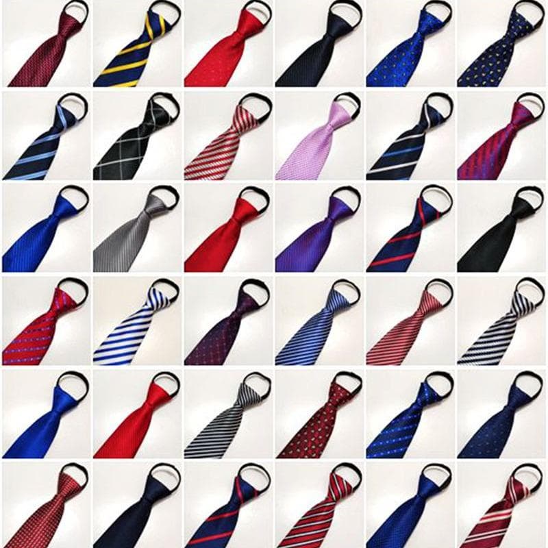 Heren Ritsstropdas Bruidegom Bruiloft Rood 8Cm Jurk Zakelijk Zwart Knoopvrij Lui Gemakkelijk Aan te Trekken Blauw