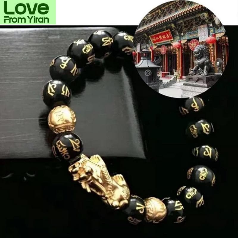 Puur koperen Pixiu Feng Shui cadeau Obsidiaan armband voor mannen en vrouwen handgemaakte goede geluksamulet sieraden