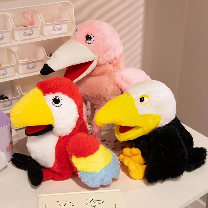 Knuffelvogel Handpop Knuffeldier Pop Knuffelspeelgoed Familie Spel Interactief voor Verjaardagsfeest Cadeaus