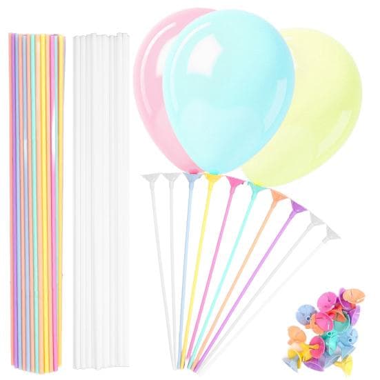 100 stuks ballonhouders, plastic ballonhouders en -cups voor het vastbinden van ballonnen, voor bogen, jubilea, verjaardagsfeesten, afstudeerfeesten e