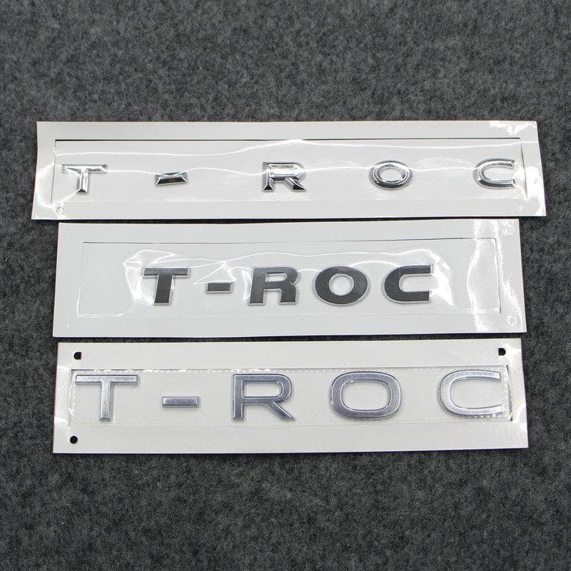 Appily voor T-ROC TROC Bagagelabel Achterste achterlichtmarkering T-roc logo ABS-kunststof Zilver