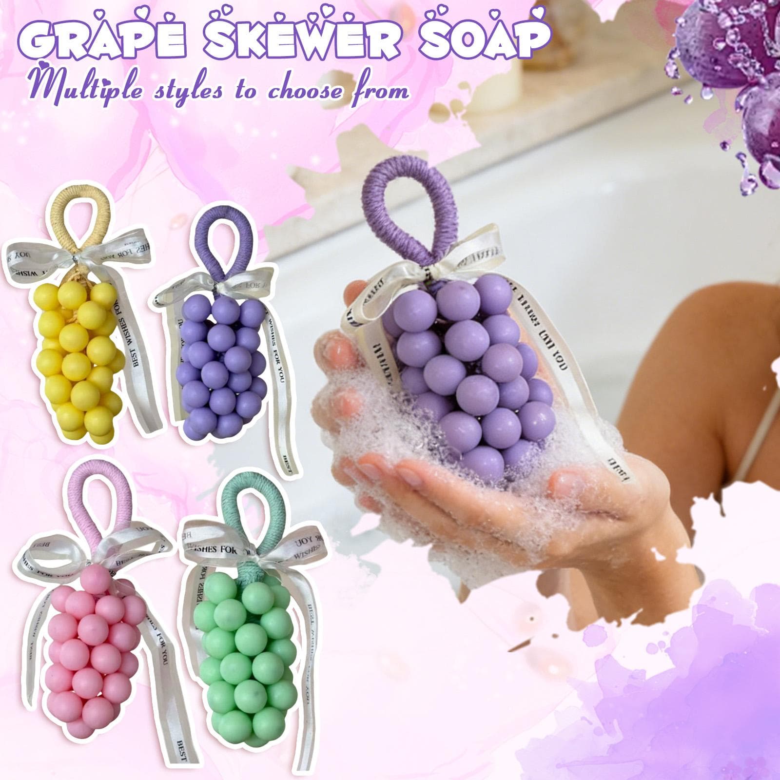 Kristallen Druiven Zeep, Handgemaakte Kristallen Druiven Zeep, Zachte Reinigingszeep, Decoratieve Zeepstukken, Voor Handen Wassen en Verfrissen, Unise