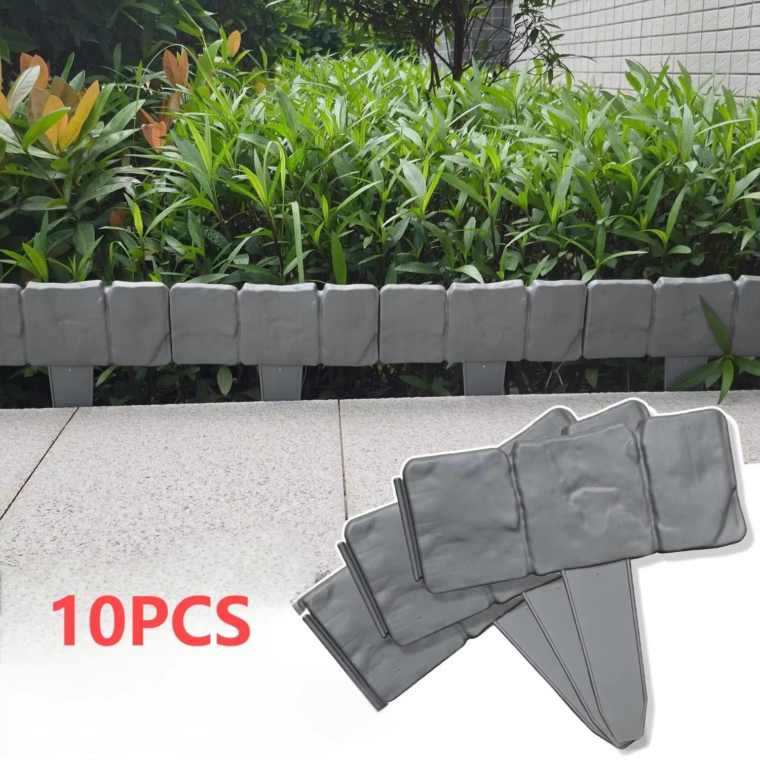 20 stuks tuinbenodigdheden: plastic hekwerk, bloempotdecoratie, padversiering, gazonrandafscheiding, gemakkelijk te gebruiken. zwart