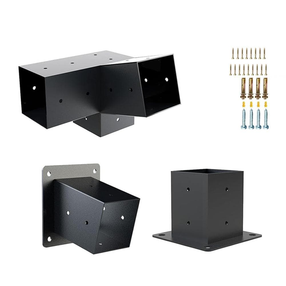 Schuin dak pergola beugels wandmontage met bevestigingsmateriaal voor 4x4 inch veranda prieel