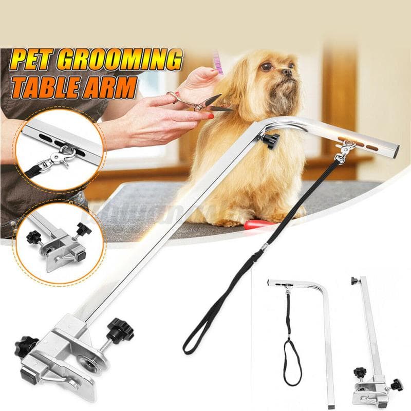 Telescopische roestvrijstalen beugel Pet Grooming Table Hanger Leash Beauty Table Accessoires zilver