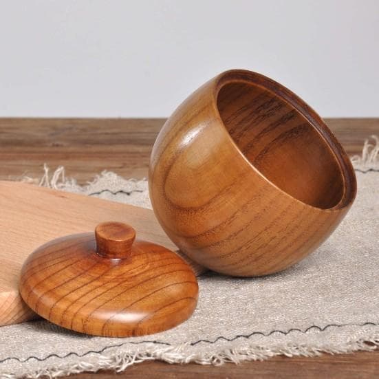 Handige sterke verzegelde multifunctionele handgepolijste houten retro zoutcontainer Restaurantbenodigdheden Kruidenpot