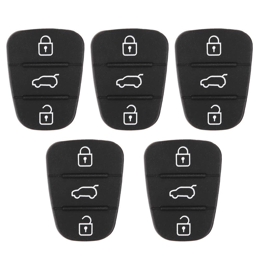 5 stuks Vervangende Sleutelschaal Rubber 3-knops Pad Geschikt voor Hyundai Geschikt voor Kia(zonder letter)