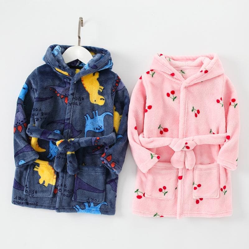 Herfst Winter Zacht Meisje Nachtkleding Badjas Kinderen Flanel Badjas voor Meisjes Jongens Pyjama's Comfort Kinderen Homewear 110cm roze