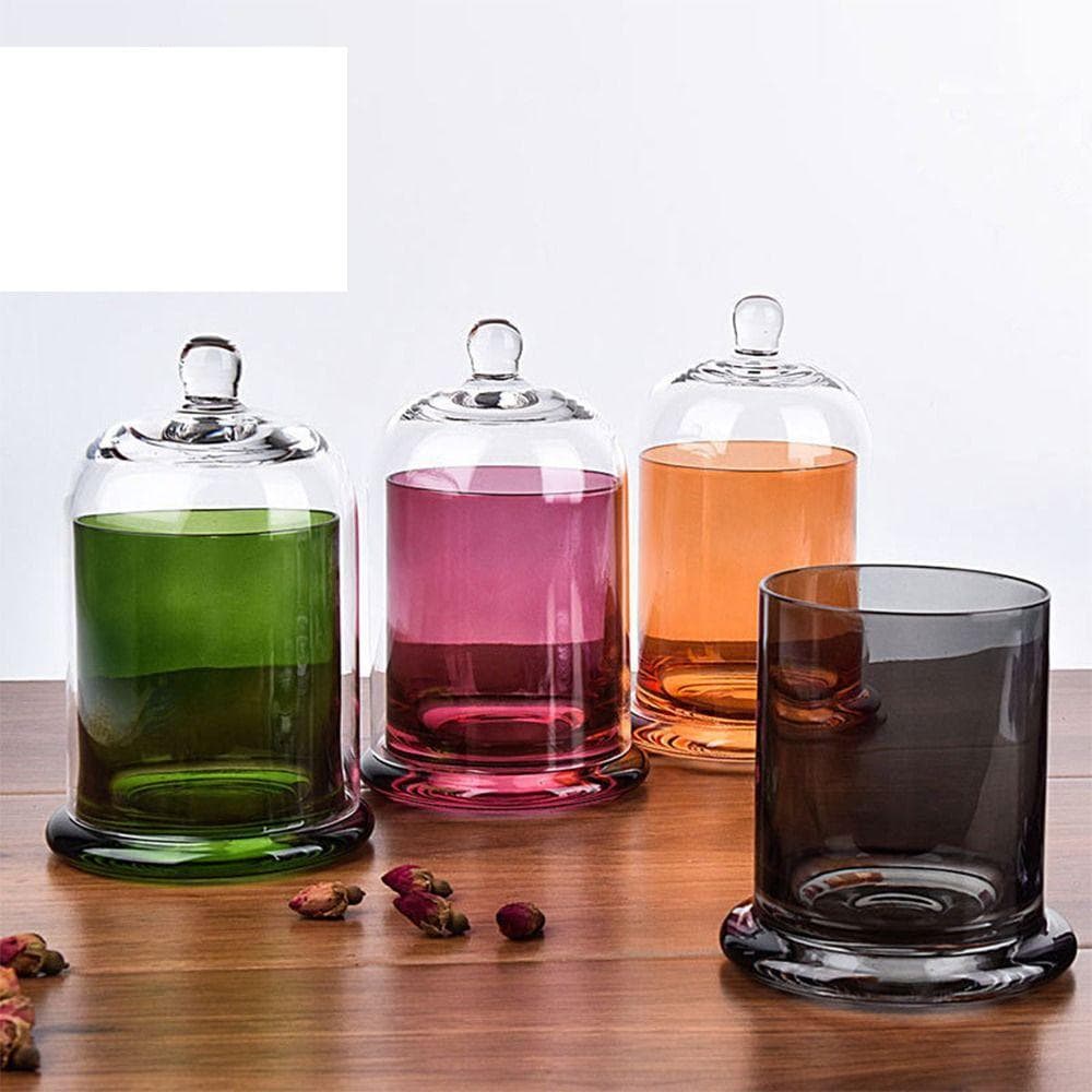 8 Kleuren Glazen Bewaarpot Glazen Klok Stofdichte Pot Slaapkamer Decoratie transparant