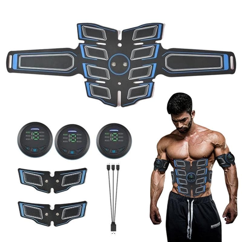 EMS Buikspierstimulator Trainer 3 Controllers USB Oplaadbaar Tientallen Puls Spiermassage Fitnesstrainingsapparaat Gewichtsverlies Lichaamsafslanking