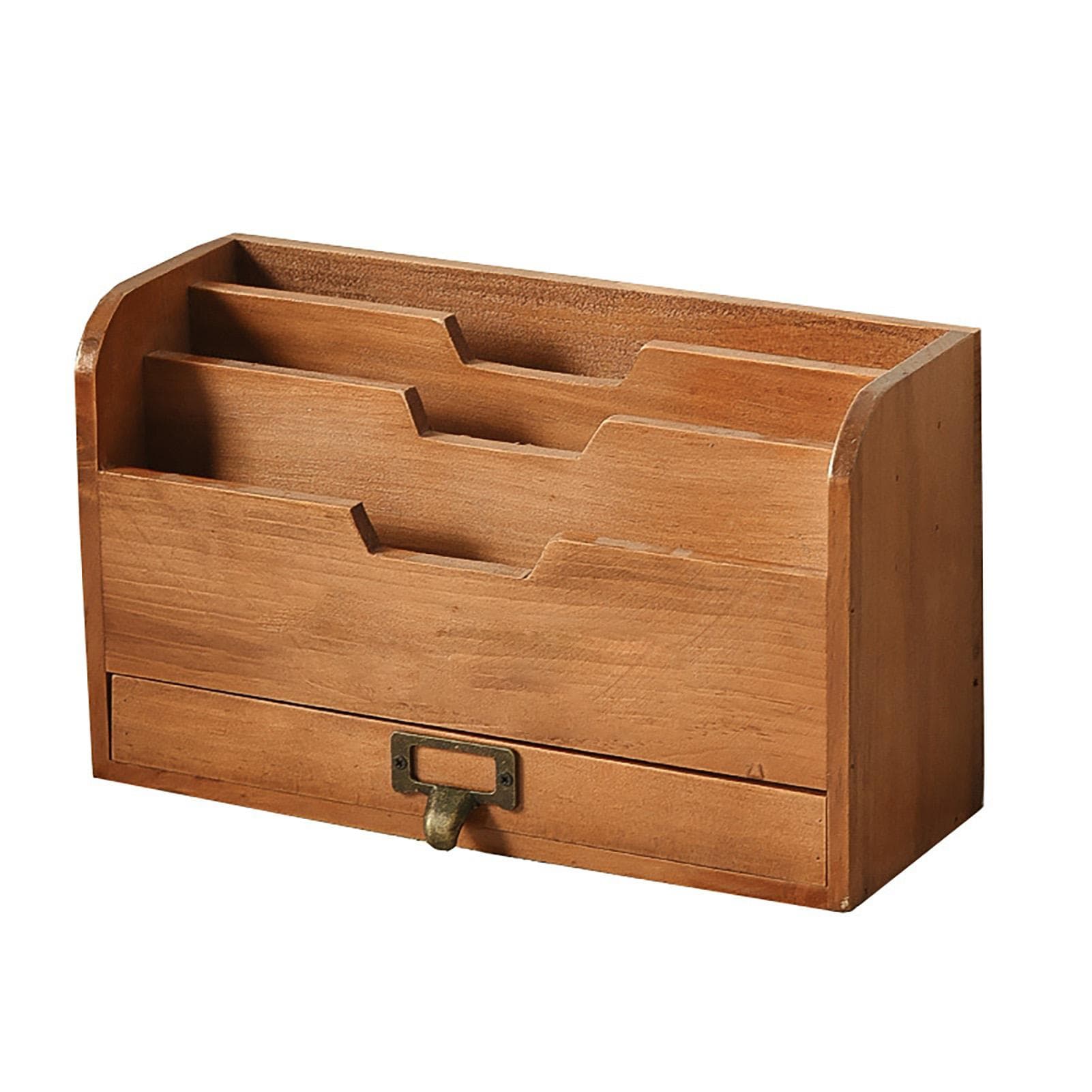 Bureau-organizer Opbergrek Houten bureau-organizer met lade voor het opbergen van postzegels, notities en papier