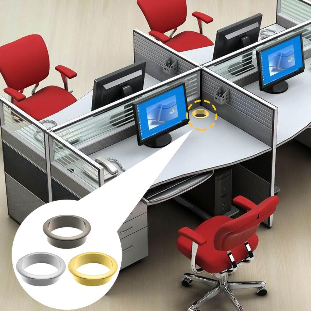 1 Stuk 25-80MM Bureau Draadgat Afdekring Kabeldoorvoerrubbers Stopcontact Poort Draadrek Organizer Ronde Pakking Meubelbeslag zilver