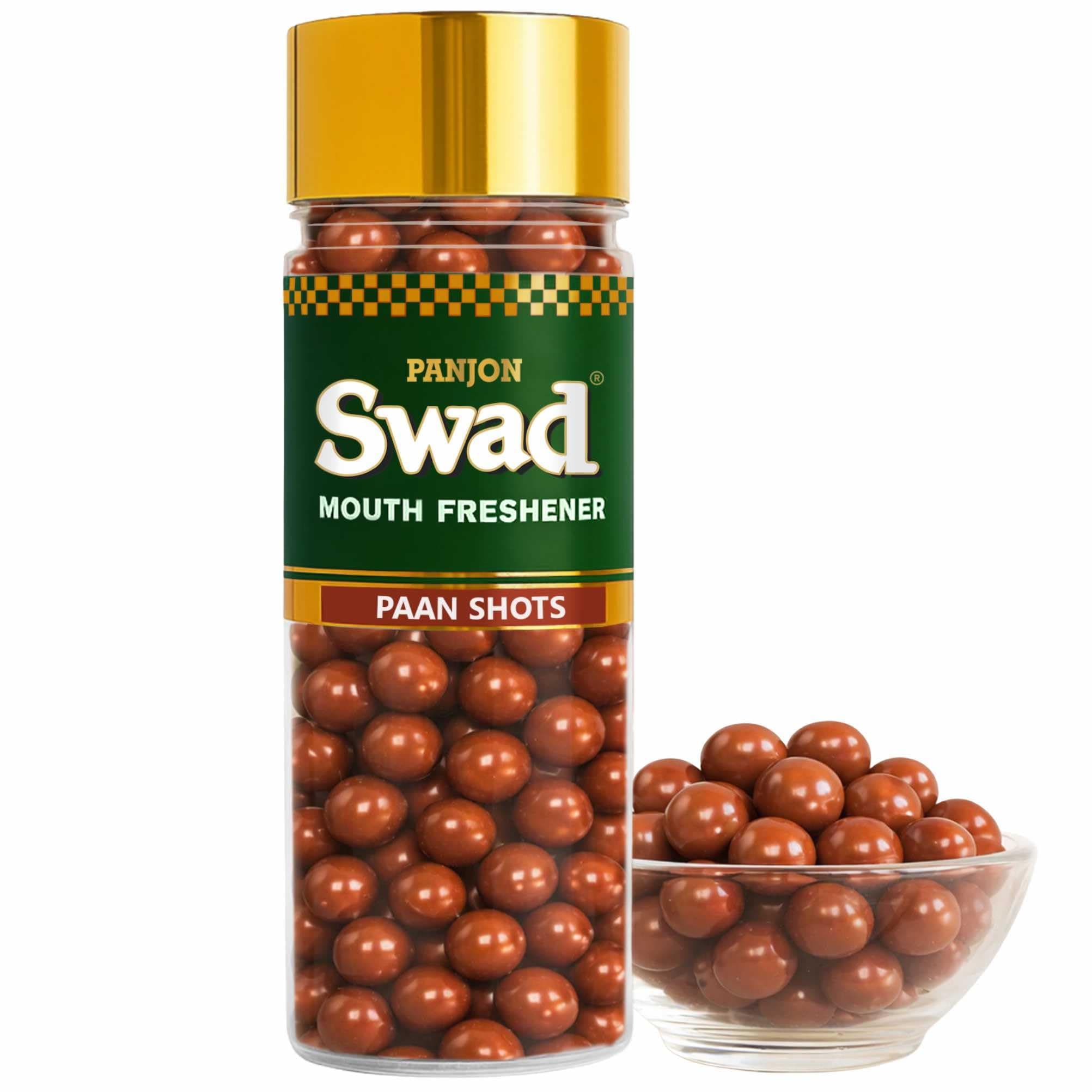 Swad Paan Shots (Instant Pan Candy Mondverfrisser Mukhwas) Echte Pan Toffee Ballen, 1 Fles, 150 Gram