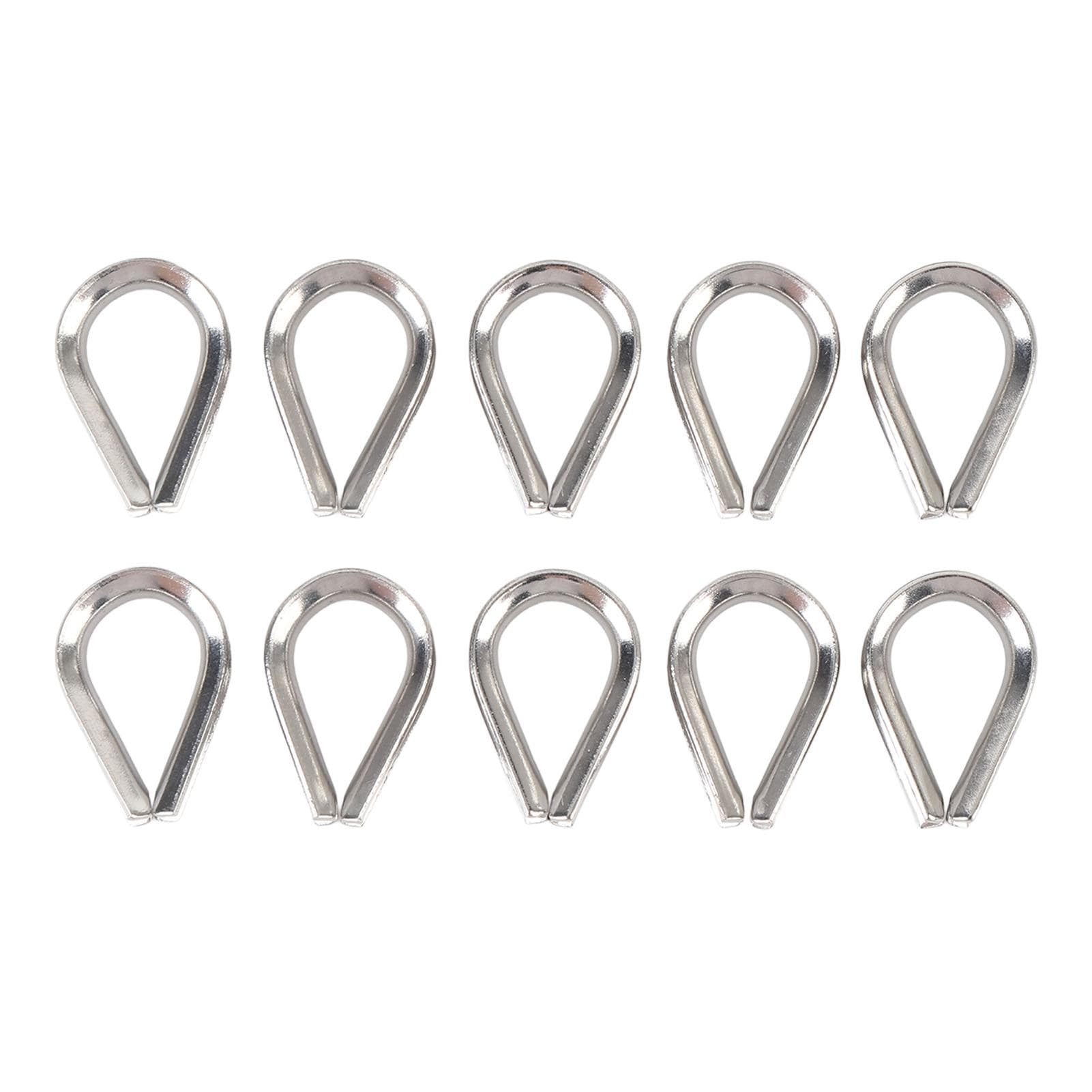 10 STUKS 316 Roestvrij Staal Vingerhoed Dikke Staalkabel Vingerhoeden Heavy Duty M3 Driehoekige Ringen voor Tuigage