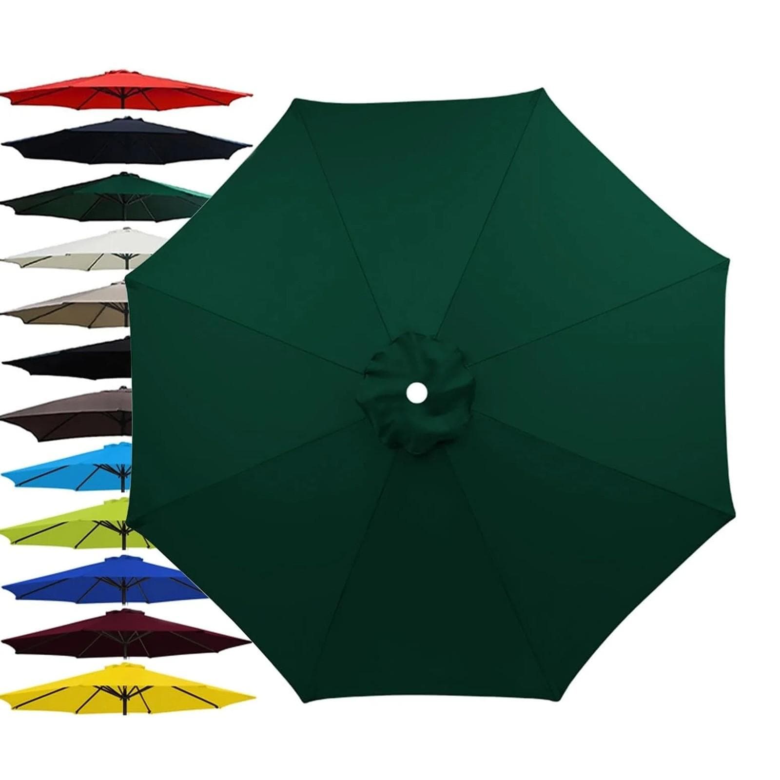 Vervangend doek voor buitenpatio-parasol, 8 baleinen parasoldoek vervanging stof, parasolhoes vervanging UV kaki