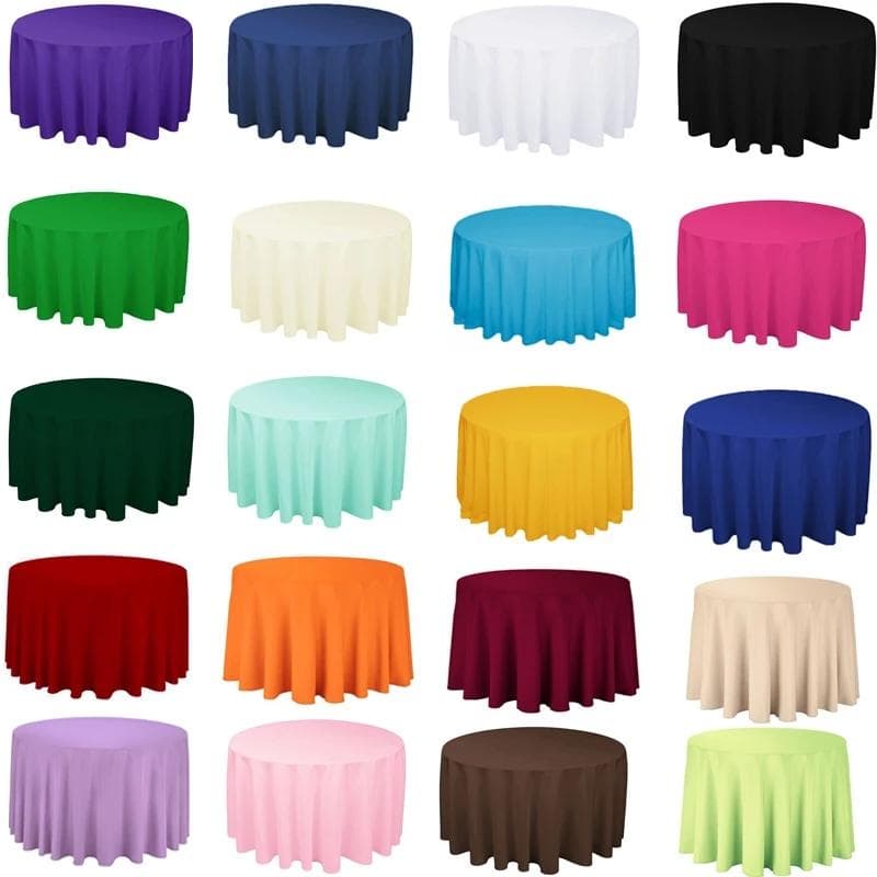 Polyester Ronde Tafelkleed Effen Tafelkleed Voor Bruiloft Feest Tafelkleed Woondecoratie zwart