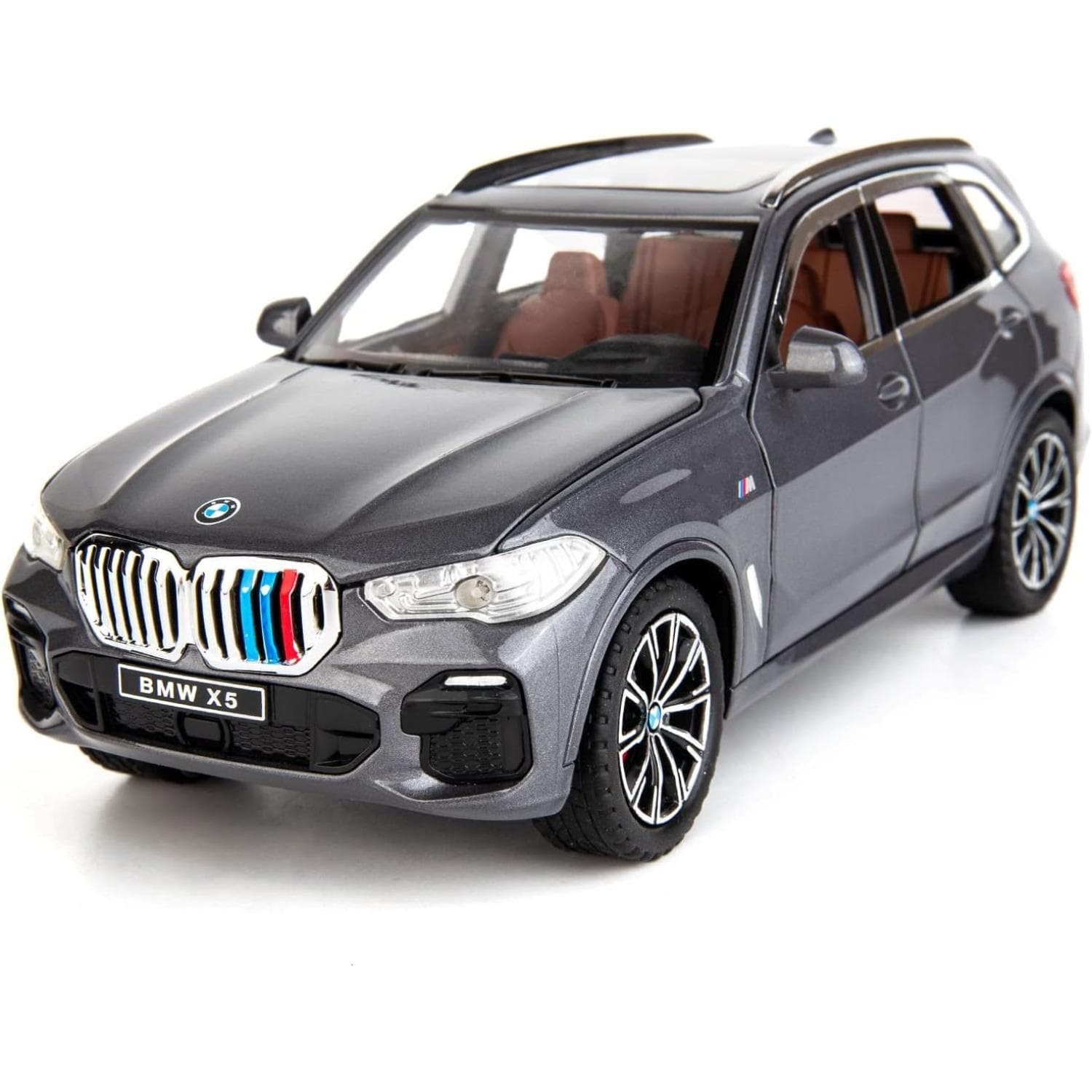 1/24 schaal BMW X5 SUV model auto speelgoed, zinklegering pull back speelgoed auto met geluid en licht voor kinderen jongen meisje cadeau