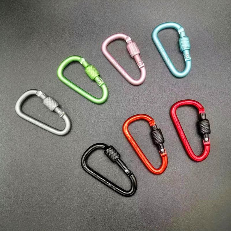 Buiten Aluminium D-vorm Vergrendelende Karabijnhaak Sleutelhanger Rugzakclip Touwhaak voor Kamperen Wandelen Uitrusting Accessoires