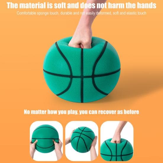 Stille Binnenbal Antislip Rebound Controle Basketbal Basketbal Stille Schuim Training voor Thuisoefening oranje