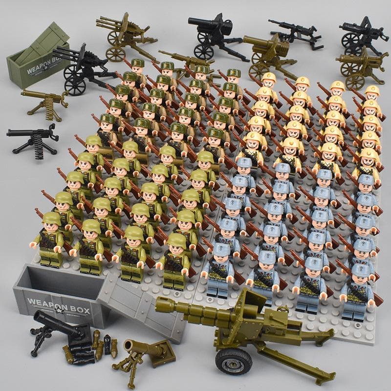 80 stuks Kinderspeelgoed Soldaten Bouwstenen Mini Actiefiguren Educatief Speelgoed Voor Jongens Verjaardagscadeaus