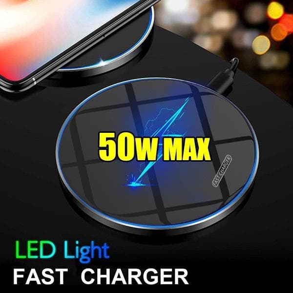 50W Qi draadloze oplader inductie snel draadloos oplaadpad voor iPhone 14 13 12 11 Pro Max X Xr Xs 8 Samsung Galaxy S30 S20 S10 S9 S8 Huawei Xiaomi wi