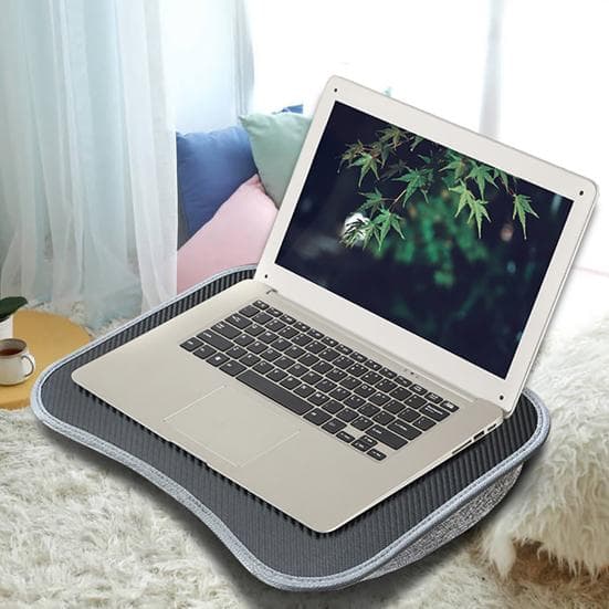 Laptop Schoottafel voor 13-15 inch Laptops Draagbare Opvouwbare Laptoptafel met Draaghandvat Zacht Kussen Multifunctionele Schoottafel zwart