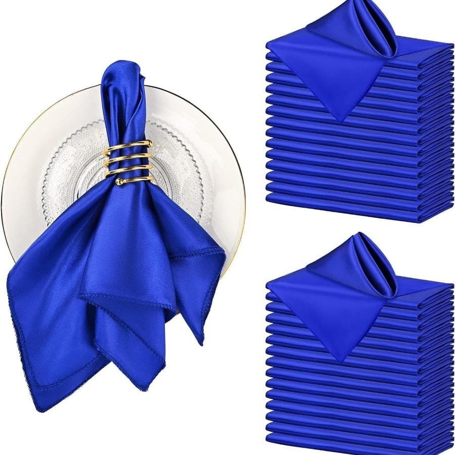 1PC Servetdoek Satijn Gezicht Monddoek Slotrand Effen Kleur Restaurant Hotel Vierkant Bruiloft Decoratie goud