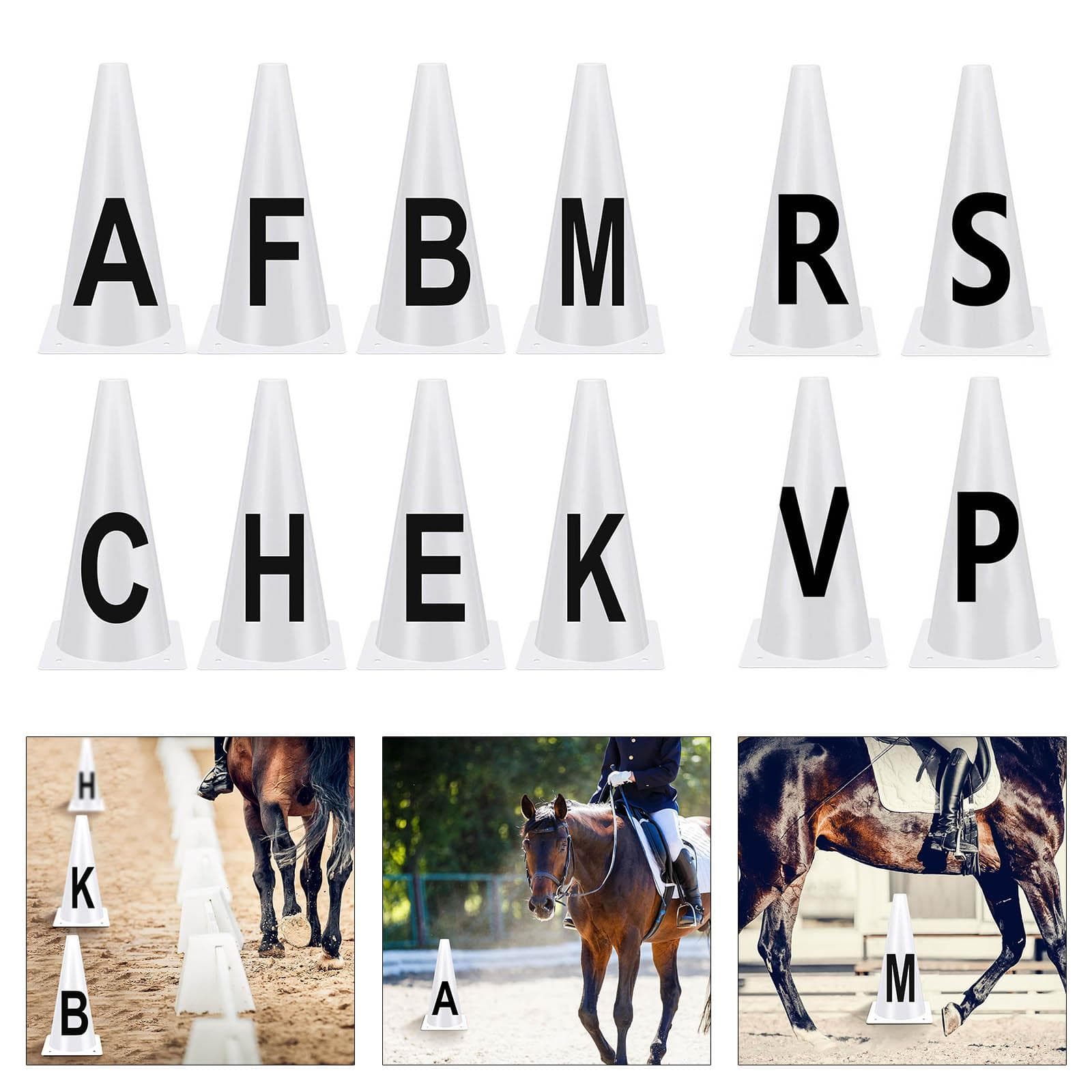 4/8 stuks Letters Dressuur Kegels Ruitersport Atleten Trainingskegels Draagbare Dressuur Kegels Paardentrainingsuitrusting