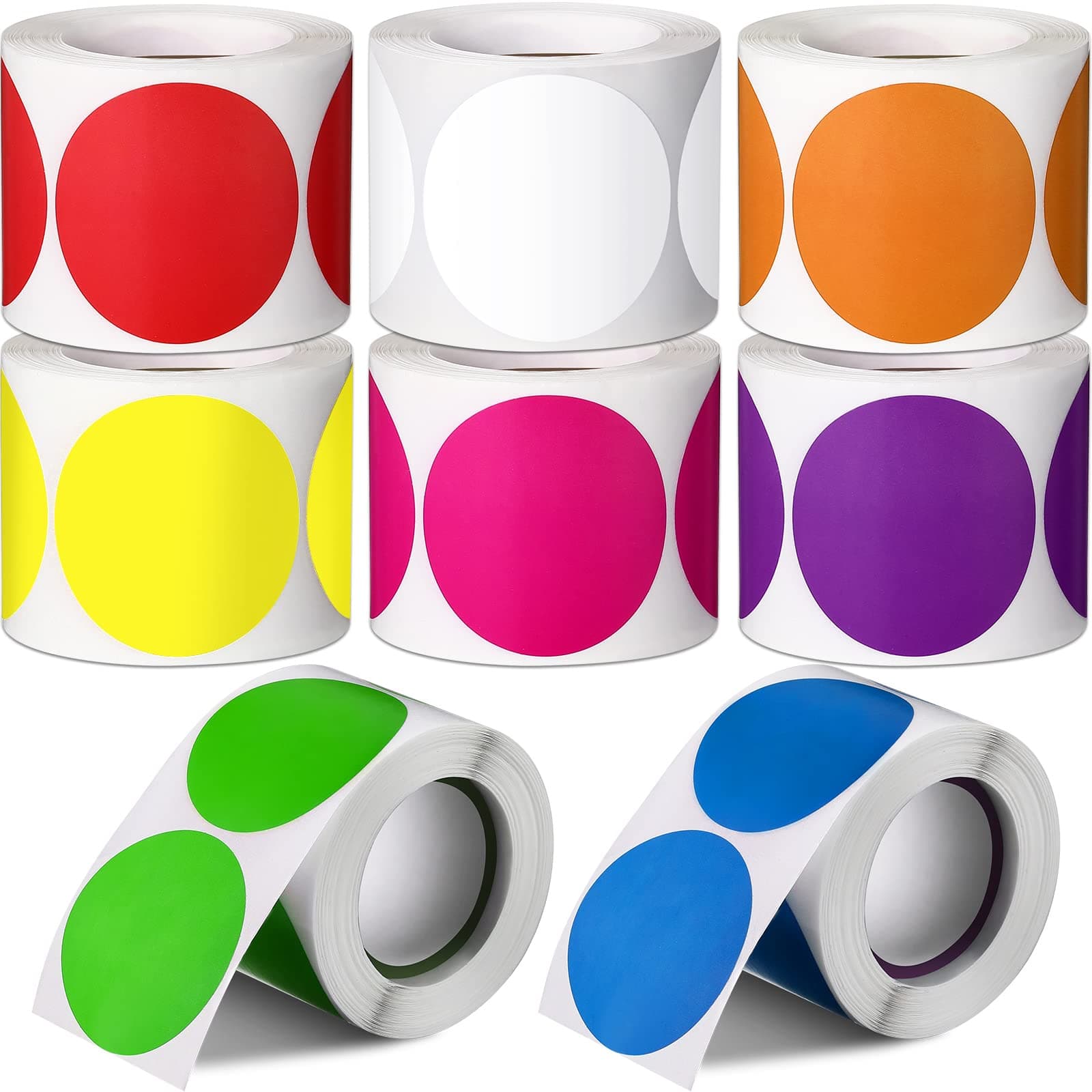 2 inch ronde thermische stickerlabels, zelfklevende ronde directe thermische labels, multifunctionele rol thermische stickers, 600 labels helder groen