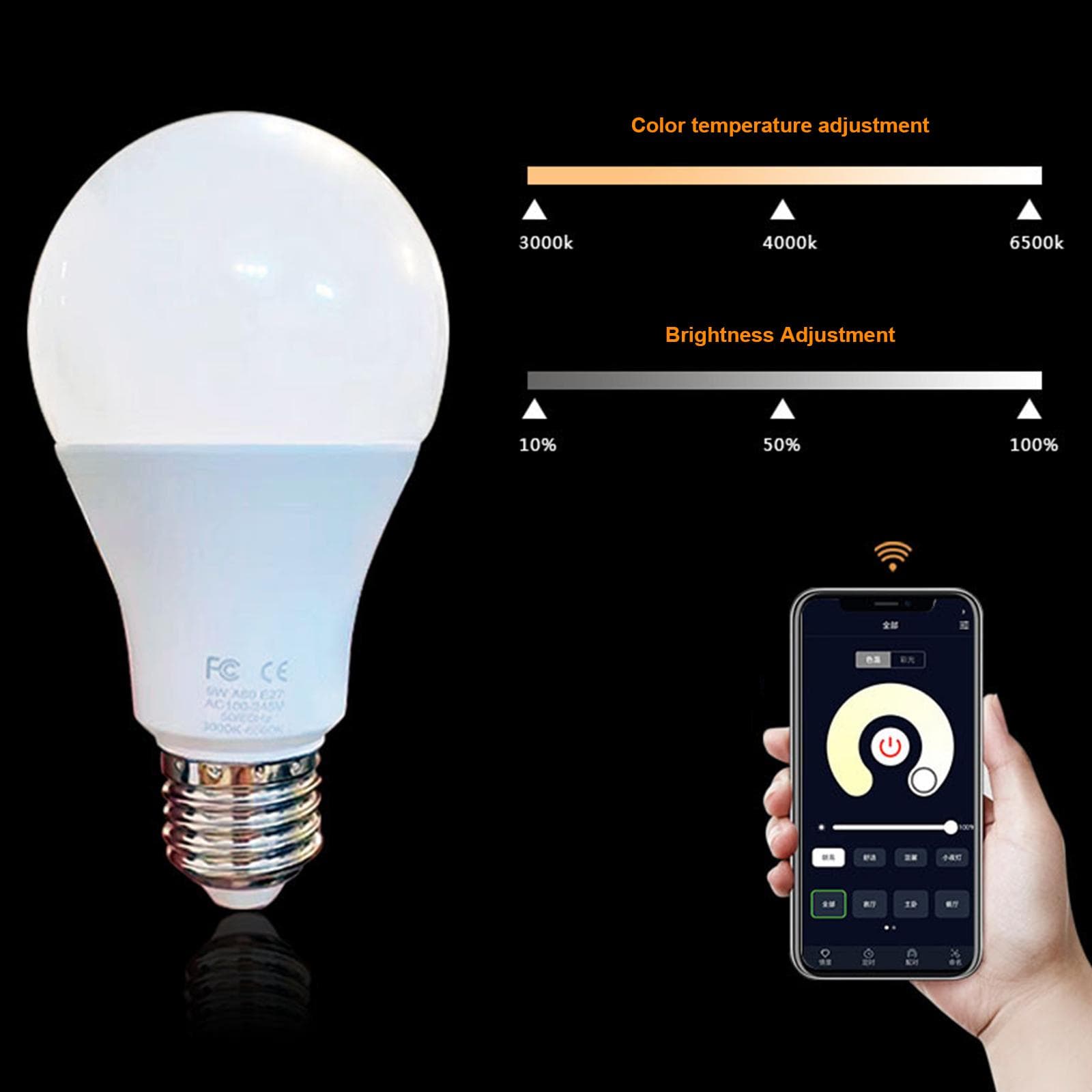 Slimme gloeilamp met afstandsbediening LED-verlichting Infinity Dimming Kleurveranderende gloeilampverlichting
