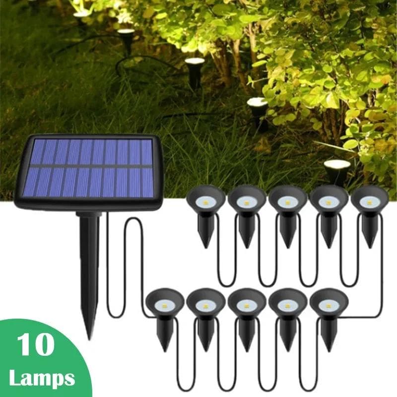 10 IN 1 Solar LED Spotlight Buiten Solar Landschap Pad Licht IP65 Waterdicht Solar Inbouwlamp voor Loopbrug Patio Decoratie