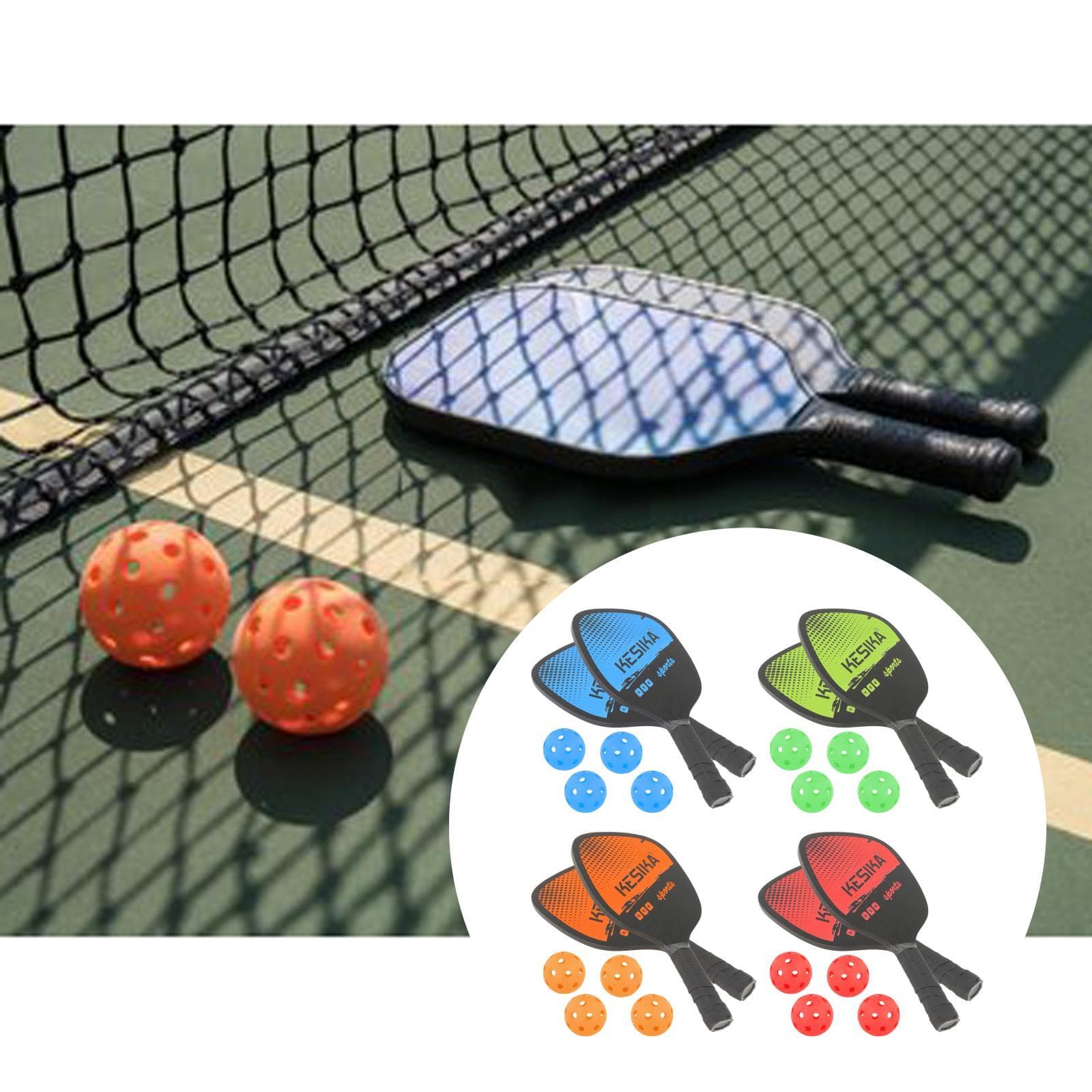 Professionele Pickleball Peddels Set van 2 Comfort Grip Rackets