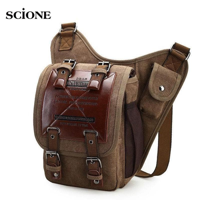 Retro leren militaire vintage messenger heren schoudertassen crossbody reistas man bolsa tas bruin