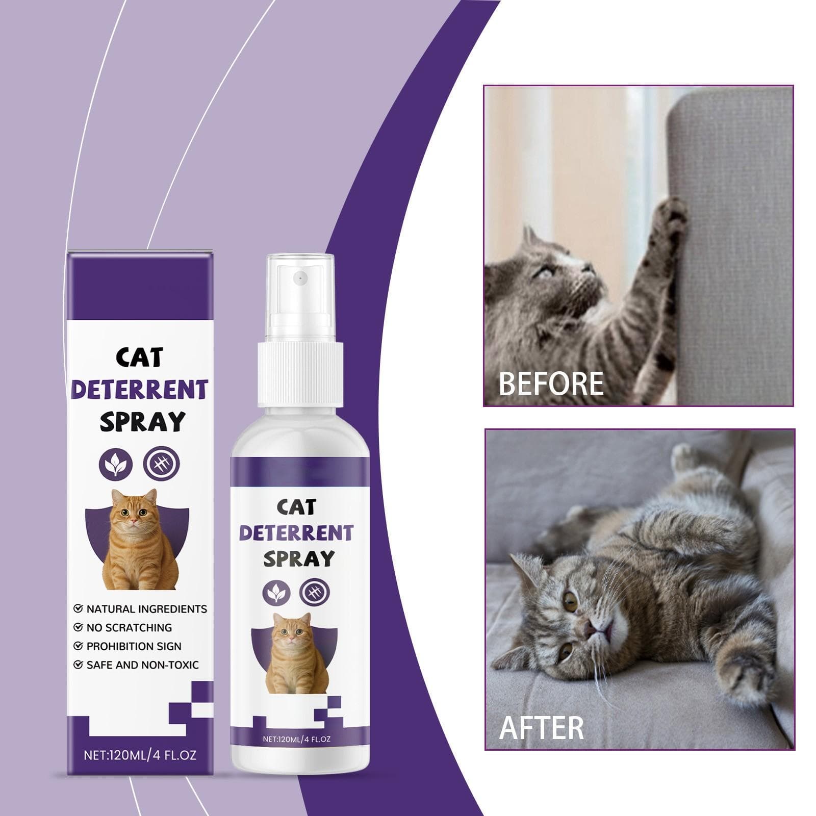 Speciale Zonnebrand Spray 50 Voor , Fysiek , UV , Licht En Dun Water Gevoel, Algemeen Voor Buiten Verpakking, Honden En Katten 120ml paars